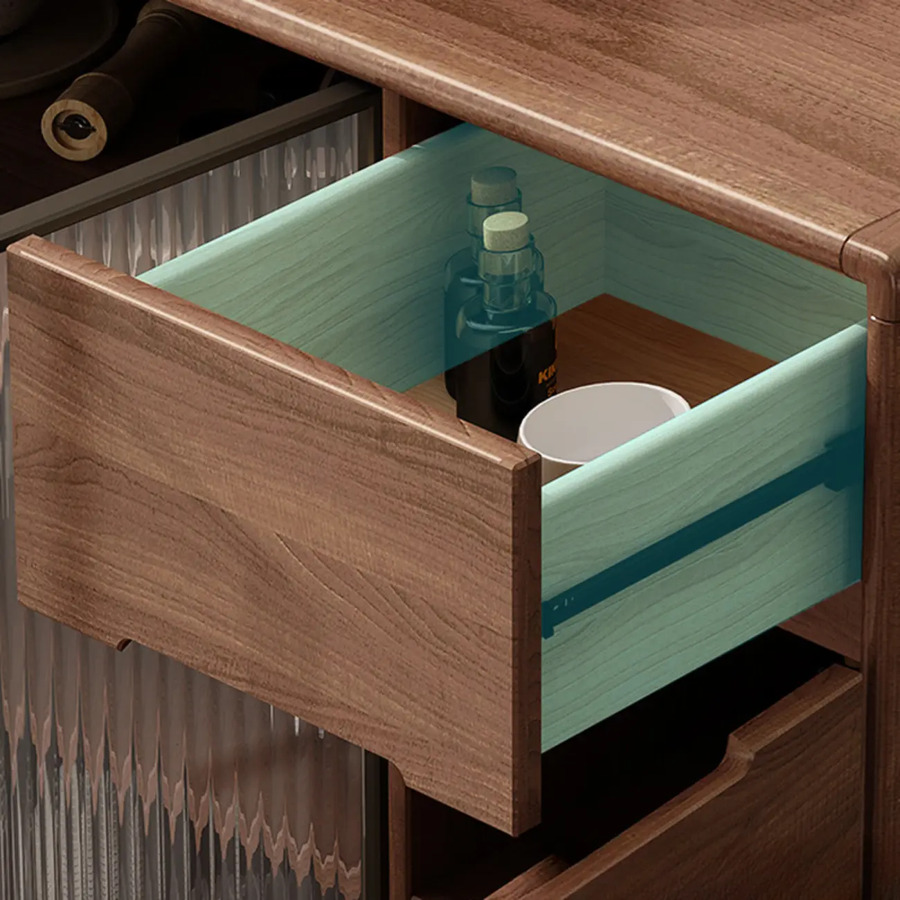 Modern Wood Buffet with Spacious Storage Cabinets Image - 6 | homeyfad