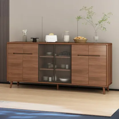 Modern Wood Buffet with Spacious Storage Cabinets Image - 7