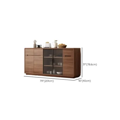 Modern Wood Buffet with Spacious Storage Cabinets #size