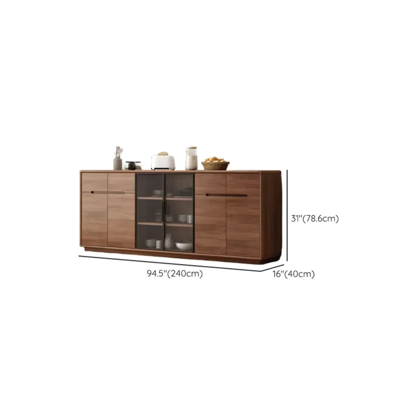 Modern Wood Buffet with Spacious Storage Cabinets Image - 25