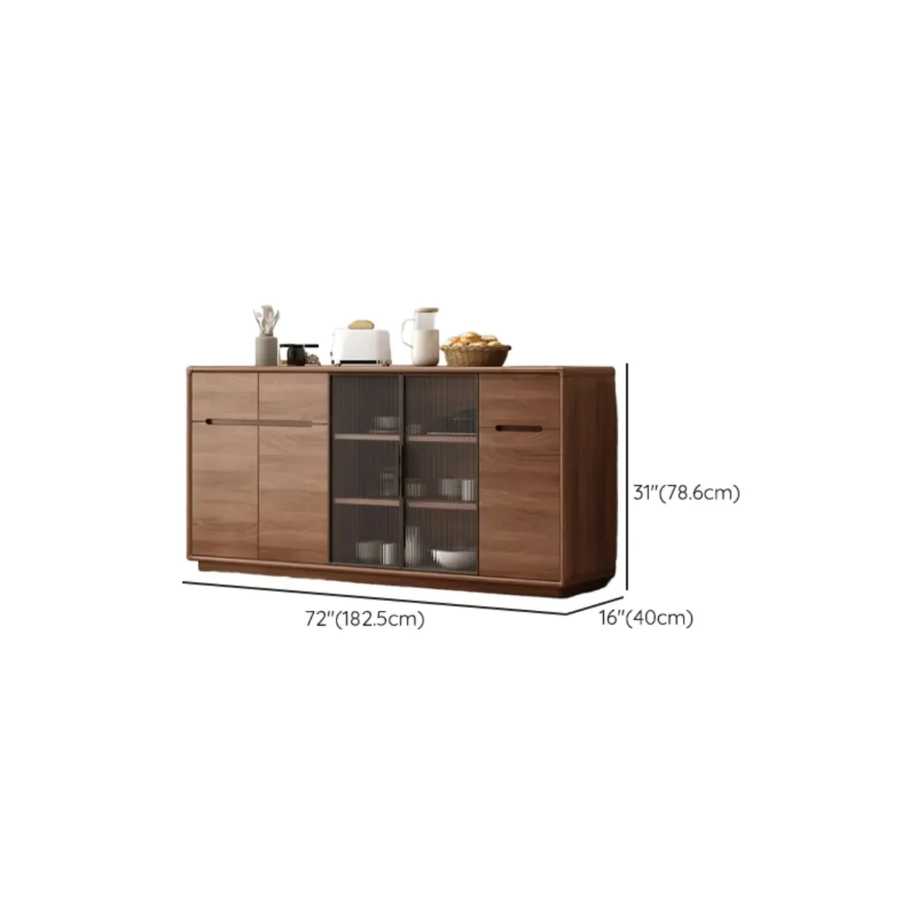 Modern Wood Buffet with Spacious Storage Cabinets Image - 27