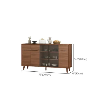 Modern Wood Buffet with Spacious Storage Cabinets Image - 32
