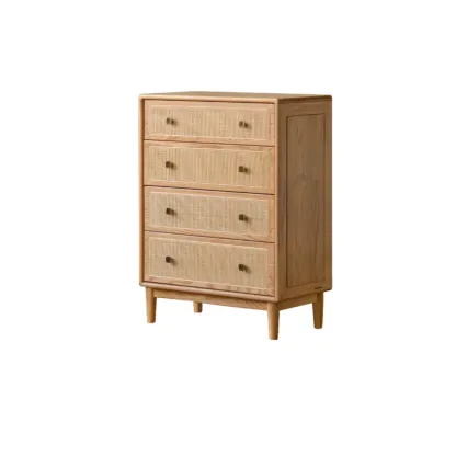 4-Drawer Mid-Century Modern Wooden Bachelor Chest Image - 11