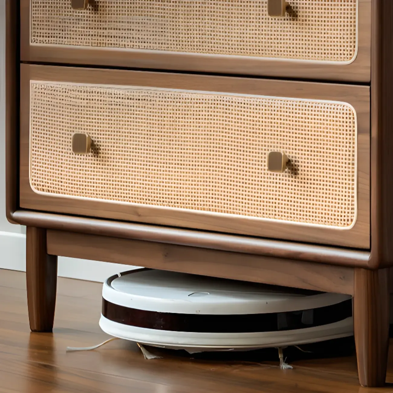 4-Drawer Mid-Century Modern Wooden Bachelor Chest Image - 7