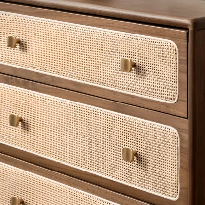 4-Drawer Mid-Century Modern Wooden Bachelor Chest Image - 8