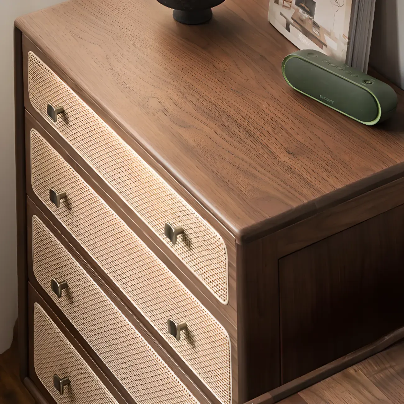 4-Drawer Mid-Century Modern Wooden Bachelor Chest Image - 9