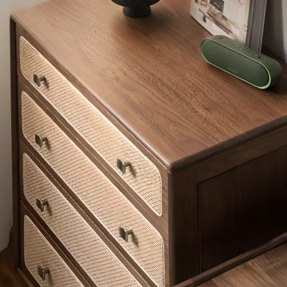 4-Drawer Mid-Century Modern Wooden Bachelor Chest Image - 9