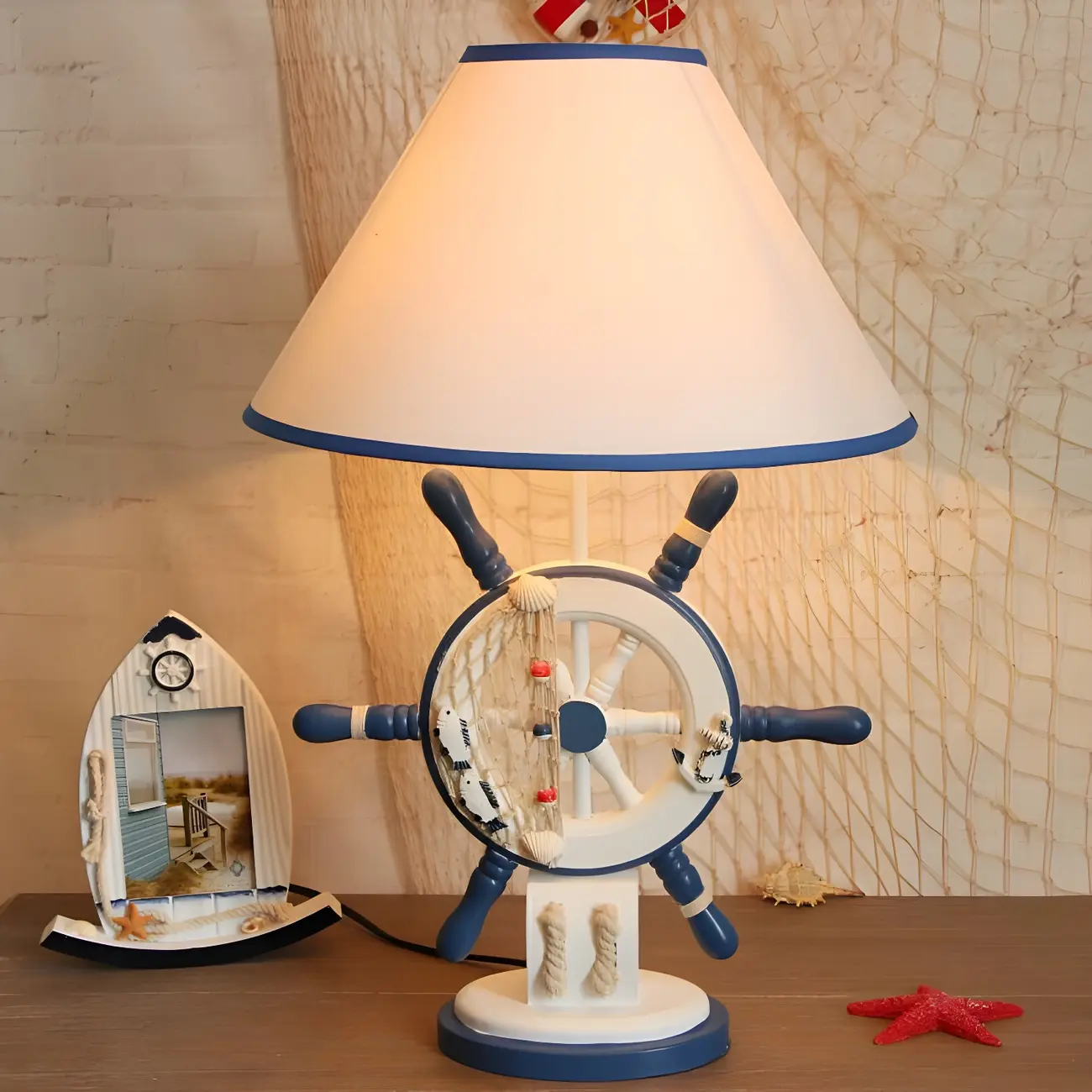 Nautical Theme Kids Lamp Blue LED Night Light for Bedroom | homeyfad