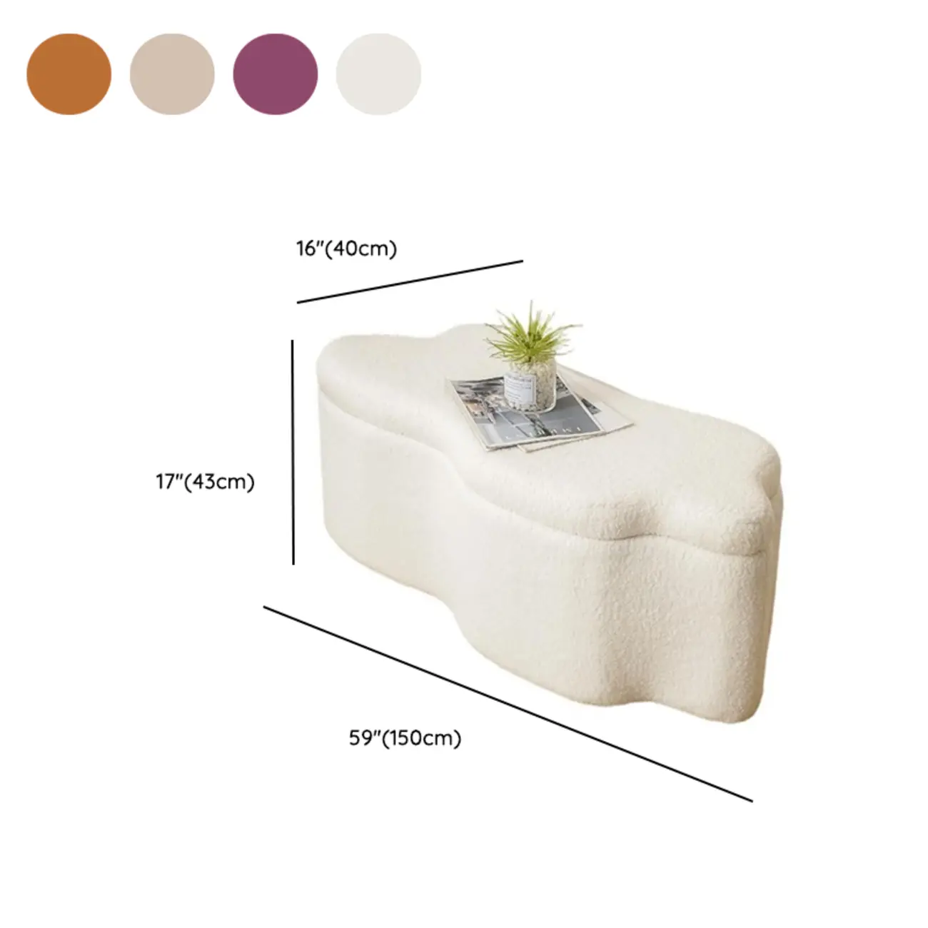 Elegant Bouclé Upholstered Bedroom Bench With Storage Image - 13 | homeyfad