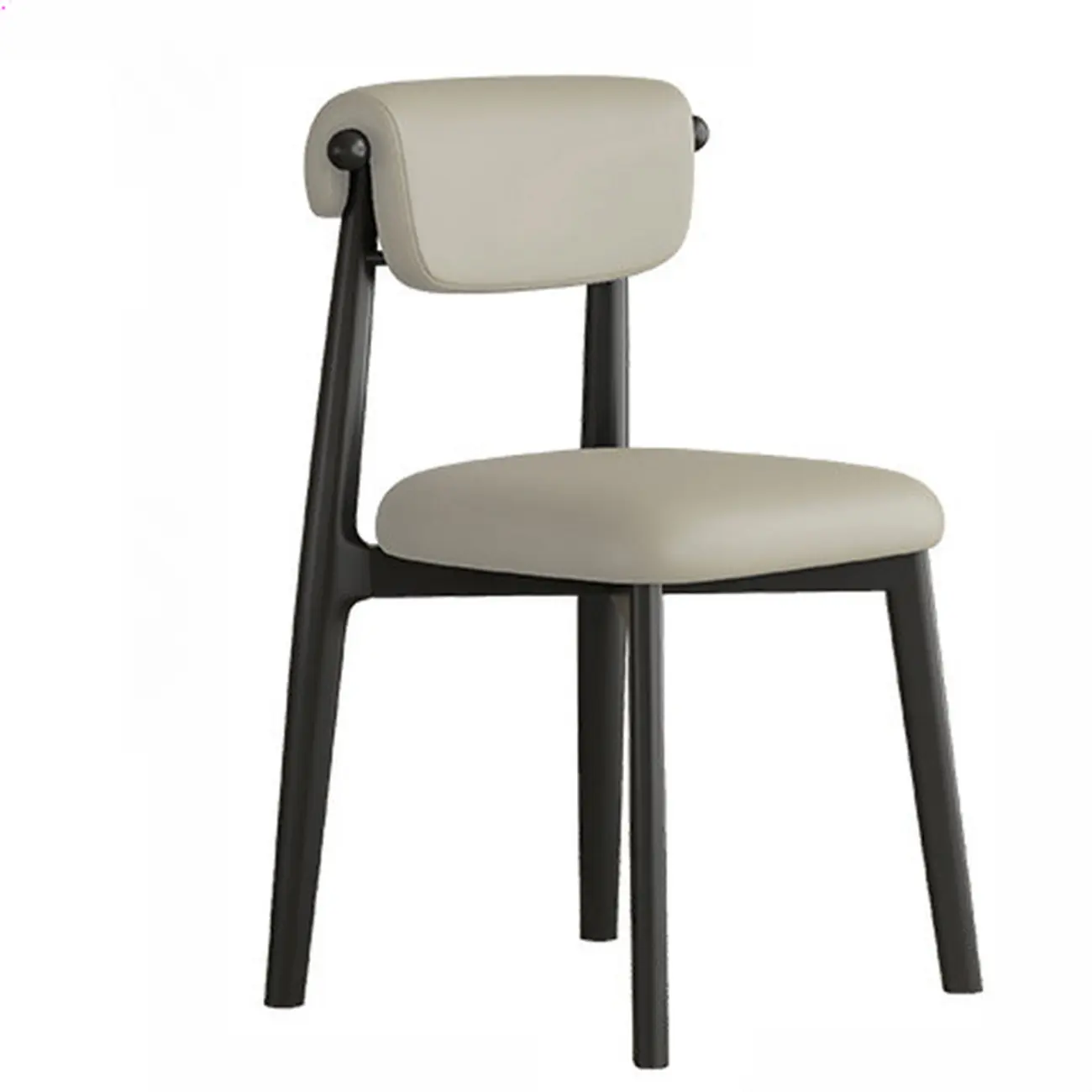 Elegant Low Back Upholstered Faux Leather Dining Chair Image - 7 | homeyfad