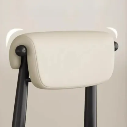 Elegant Low Back Upholstered Faux Leather Dining Chair Image - 10