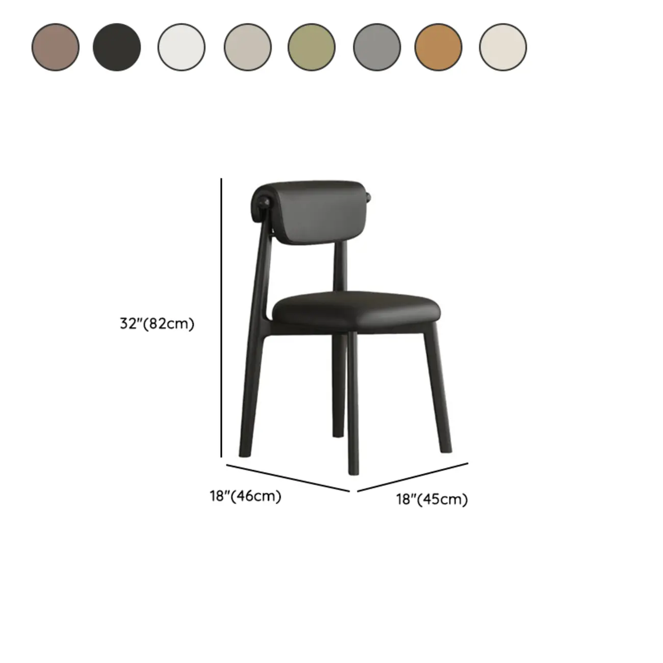 Elegant Low Back Upholstered Faux Leather Dining Chair #size | homeyfad