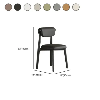 Elegant Low Back Upholstered Faux Leather Dining Chair #size