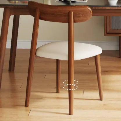 Modern Armless Leather Dining Chair with Low Back Image - 6