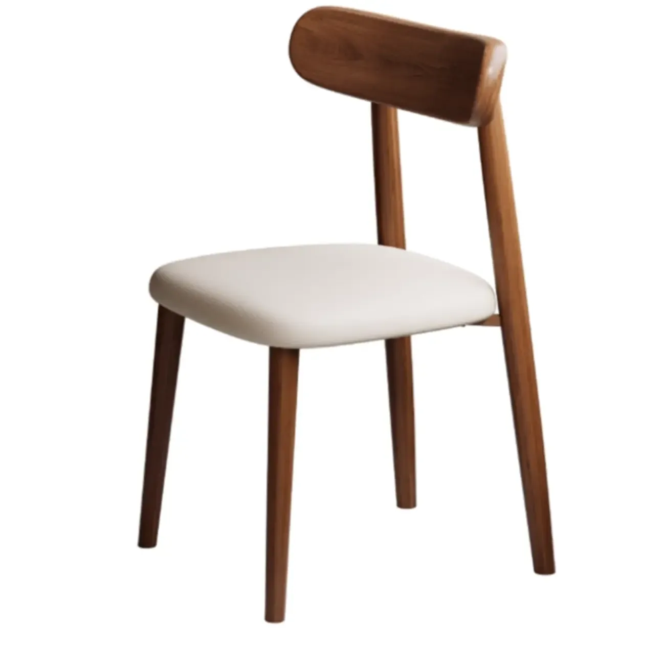 Modern Armless Leather Dining Chair with Low Back Image - 8