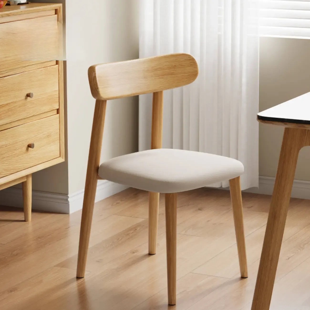 Modern Armless Leather Dining Chair with Low Back Image - 13