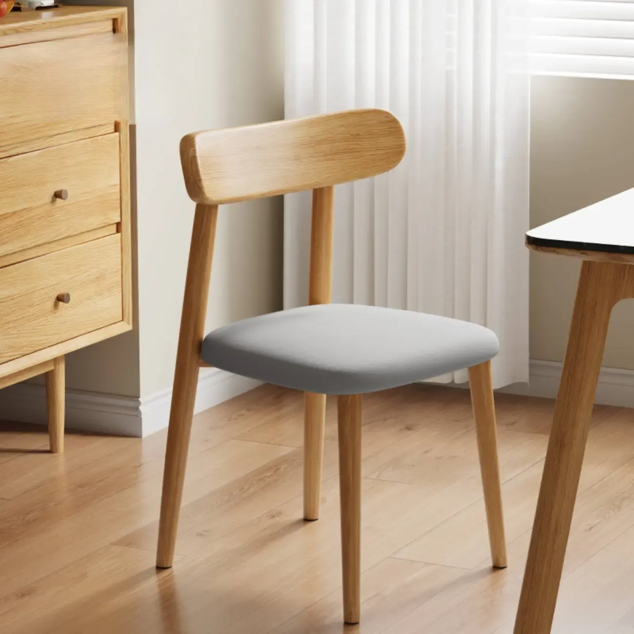 Modern Armless Leather Dining Chair with Low Back Image - 15