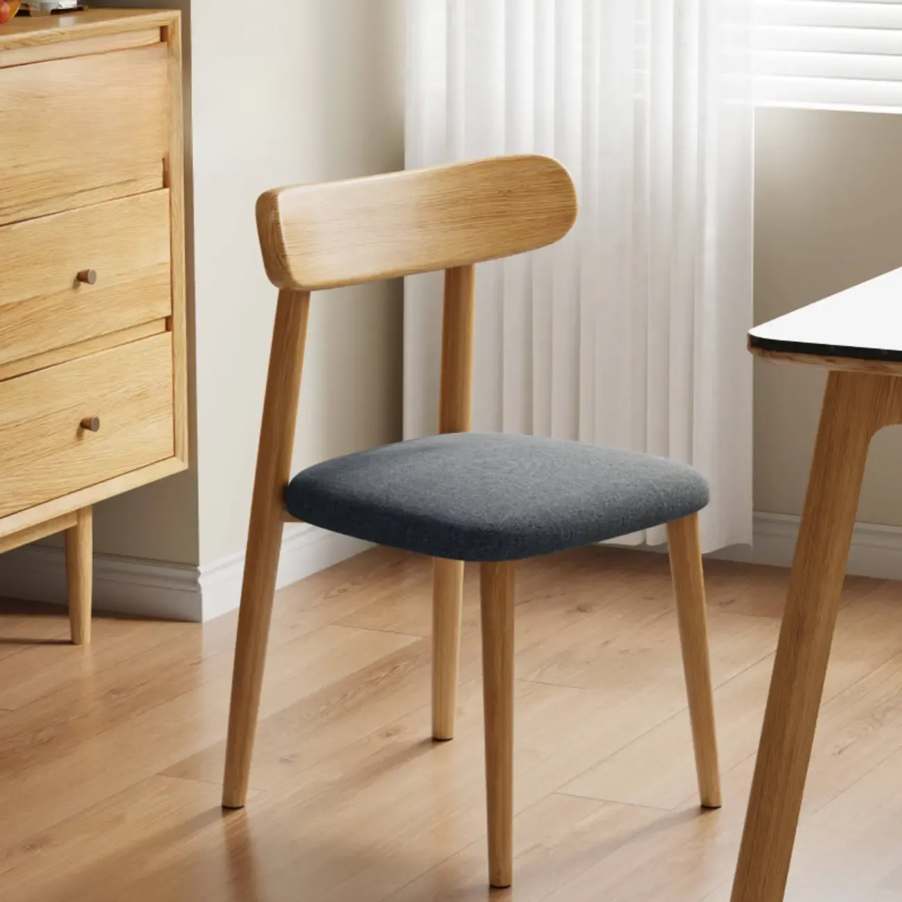 Modern Armless Leather Dining Chair with Low Back Image - 16