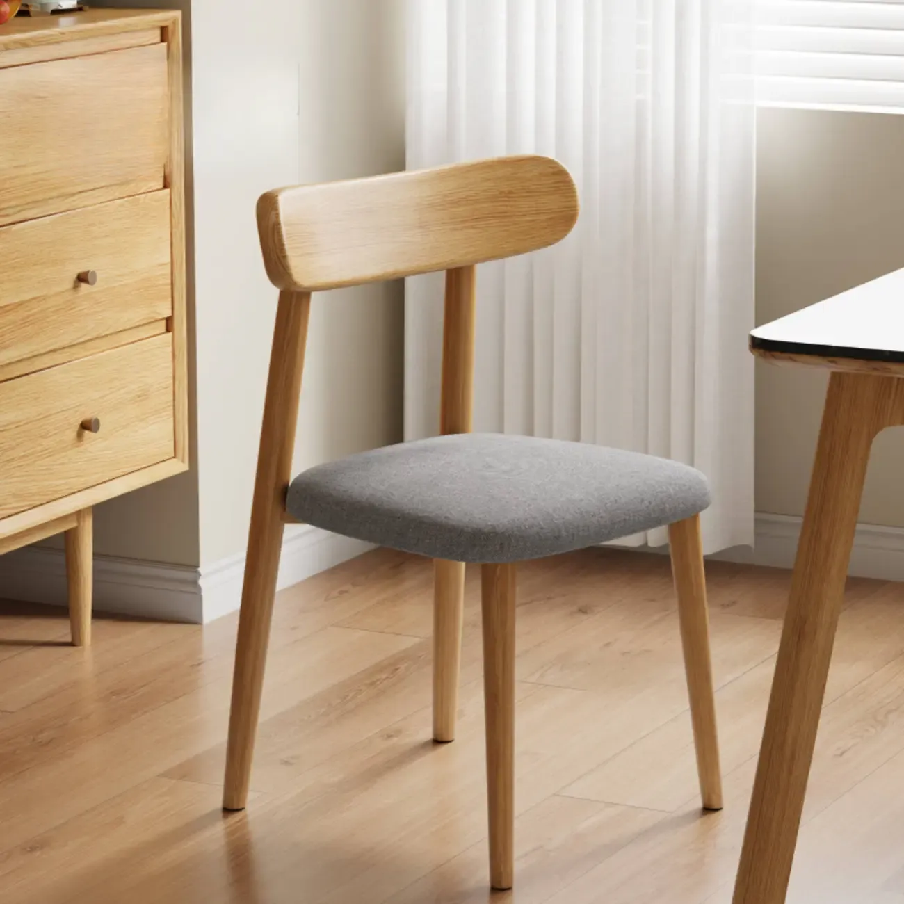 Modern Armless Leather Dining Chair with Low Back Image - 17