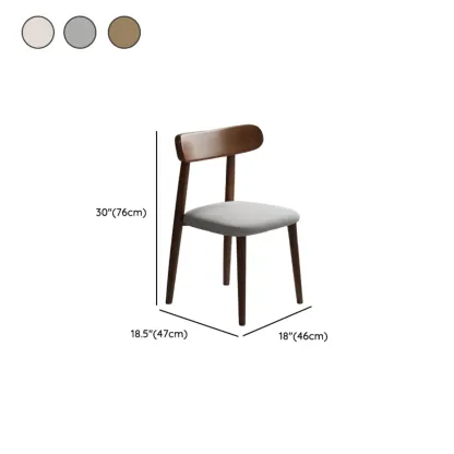 Modern Armless Leather Dining Chair with Low Back #size