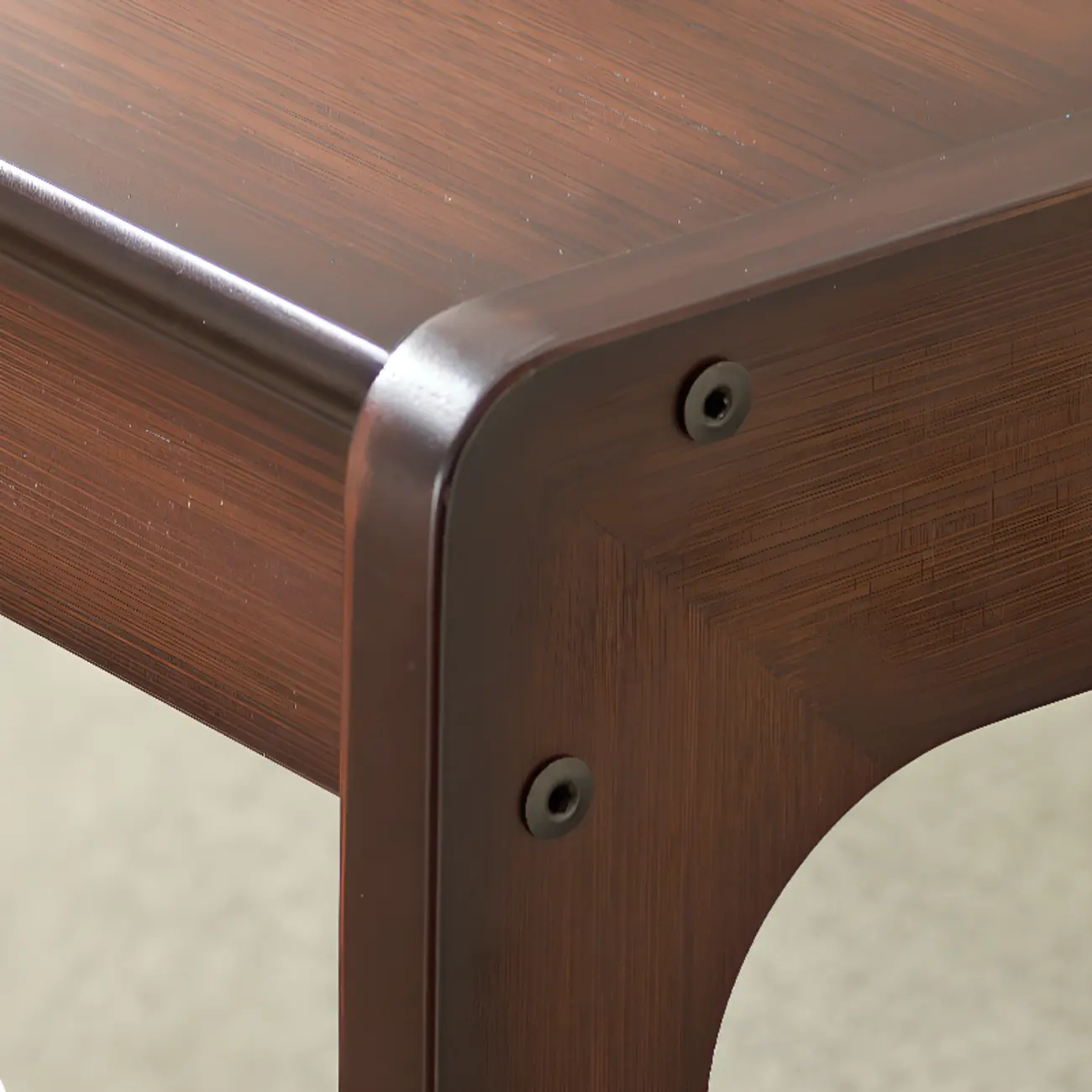 Rolling Rectangle Wooden C Shaped Side Table With Drawer Image - 7 | homeyfad