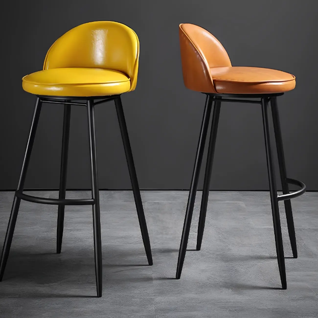 Counter Height Rotatable Modern Leather Bar Stools Image - 1 | homeyfad