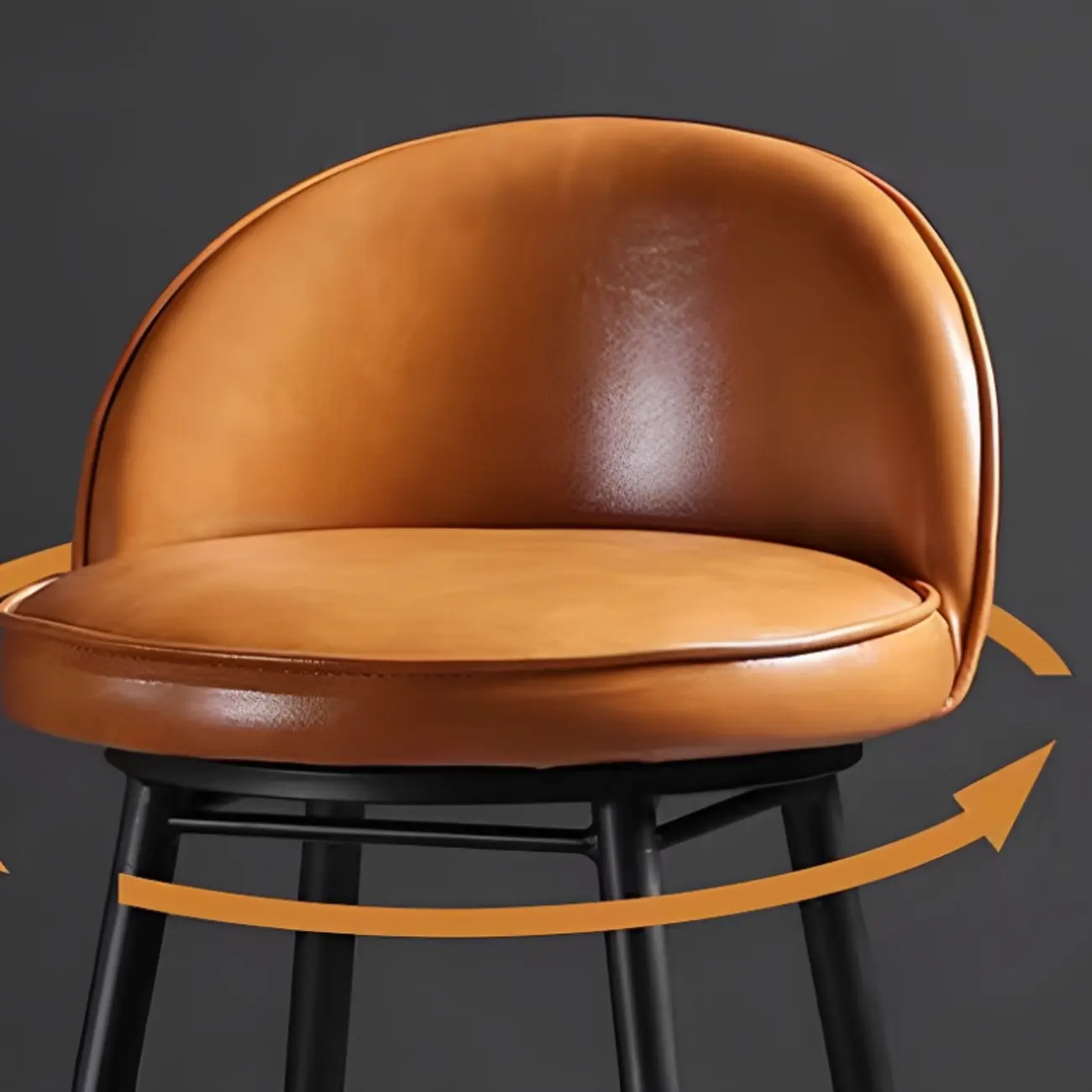 Counter Height Rotatable Modern Leather Bar Stools Image - 4 | homeyfad