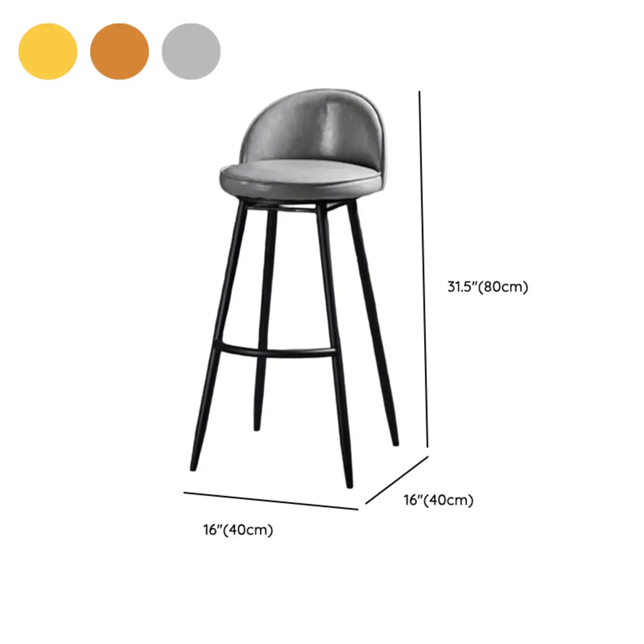 Counter Height Rotatable Modern Leather Bar Stools #size | homeyfad