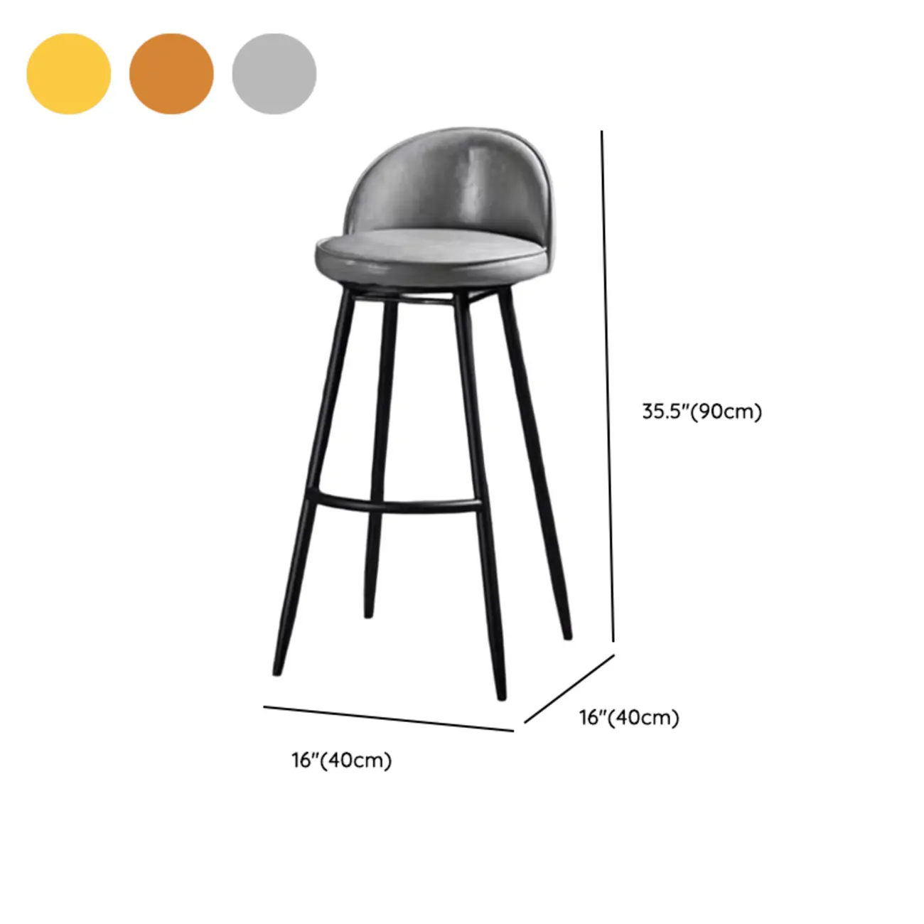 Counter Height Rotatable Modern Leather Bar Stools Image - 8 | homeyfad