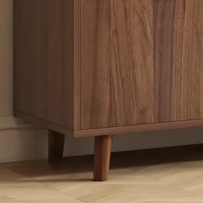 Modern Wood Sideboard with Glass Countertop Image - 17