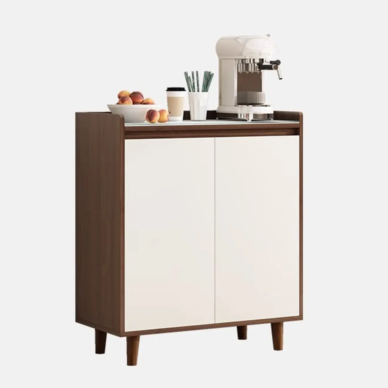 Modern Wood Sideboard with Glass Countertop Image - 22 | homeyfad