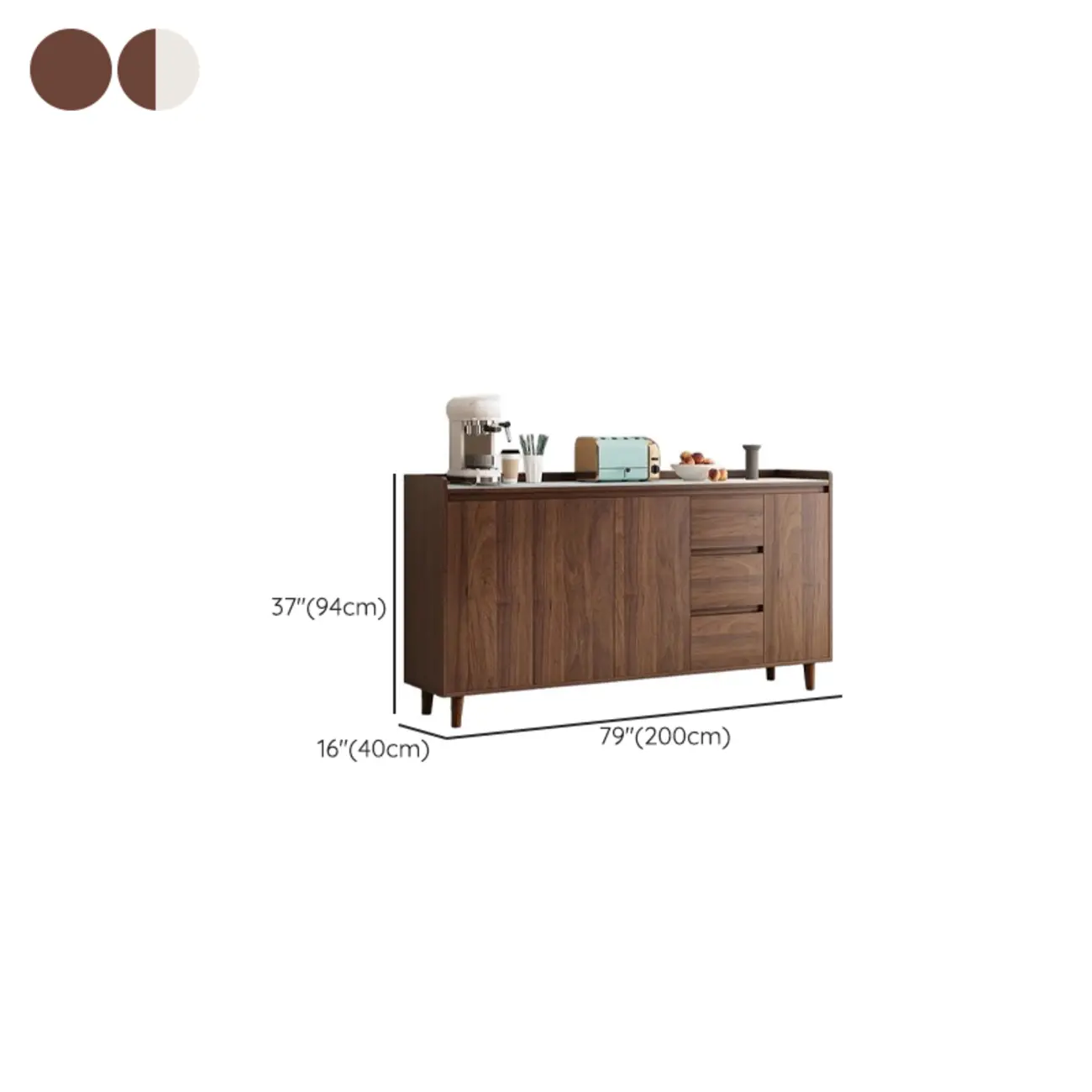 Modern Wood Sideboard with Glass Countertop Image - 39 | homeyfad