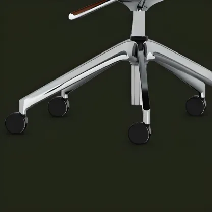 Modern Leather Adjustable Swivel Armrests Office Chair Image - 10