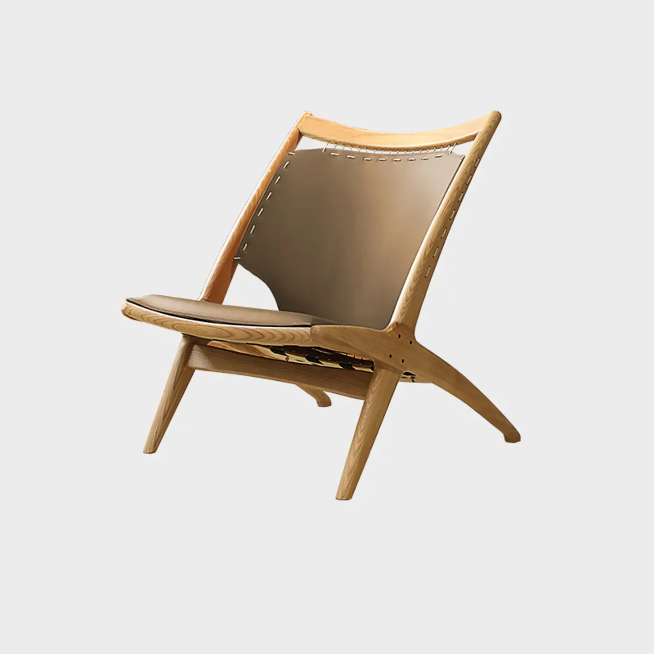 Minimalist Brown Saddle Leather Armchair Living Room Image - 11 | homeyfad