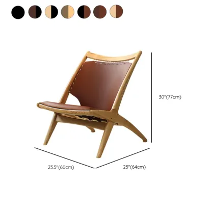 Minimalist Brown Saddle Leather Armchair Living Room #size