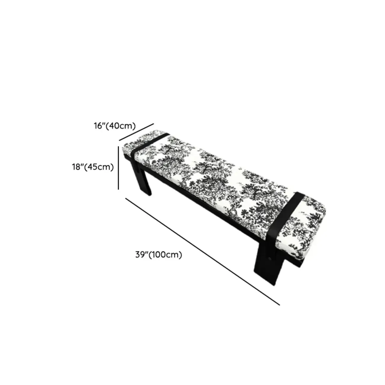 Minimalist Upholstered Bedroom Bench with Soft Cushion Image - 14