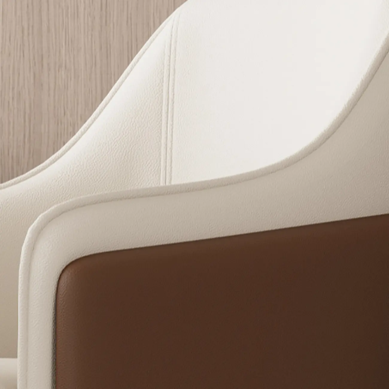 Modern Faux Leather Swivel Arm Dining Chair with Solid Back Image - 6 | homeyfad