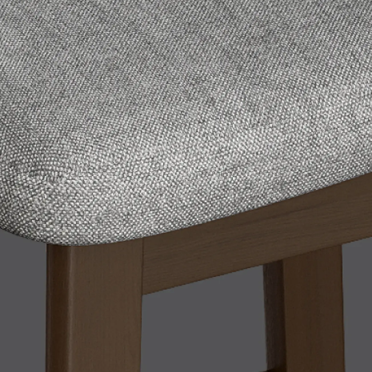 Art Deco Light Gray Pub Stool with Backrest, Rectangular Seat, Rubberwood Frame, and Foot Support Image - 14 | homeyfad