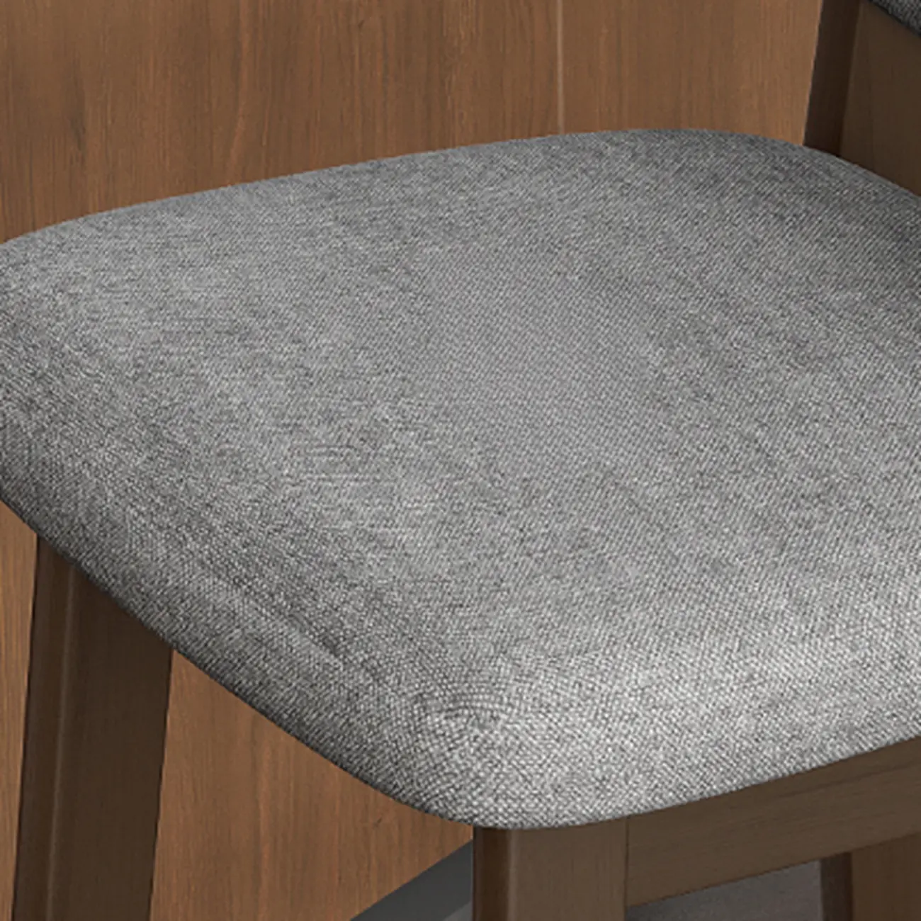 Art Deco Light Gray Pub Stool with Backrest, Rectangular Seat, Rubberwood Frame, and Foot Support Image - 17 | homeyfad