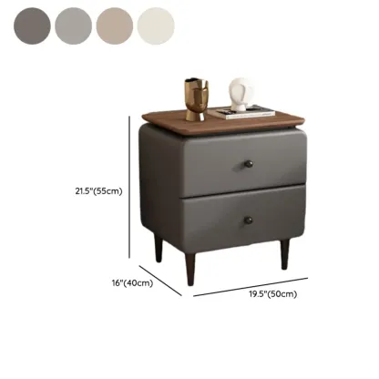 Elegant 2-drawer Wooden Freestanding Nightstand With Legs Image - 19