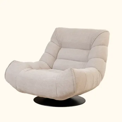 Yellow Trufted Chenille Fabric Swivel Accent Chair Image - 2