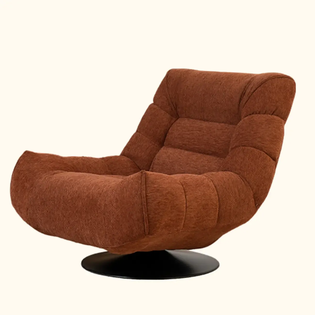 Yellow Trufted Chenille Fabric Swivel Accent Chair | HomeyFad