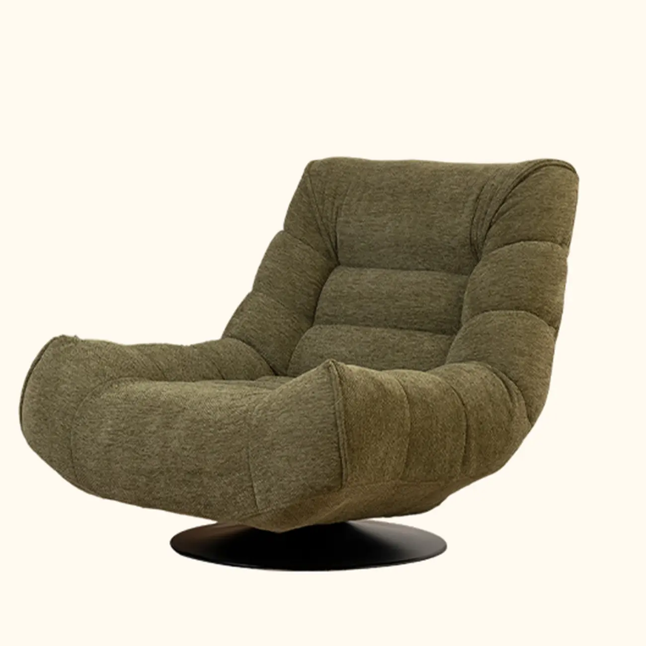 Yellow Trufted Chenille Fabric Swivel Accent Chair Image - 7 | homeyfad