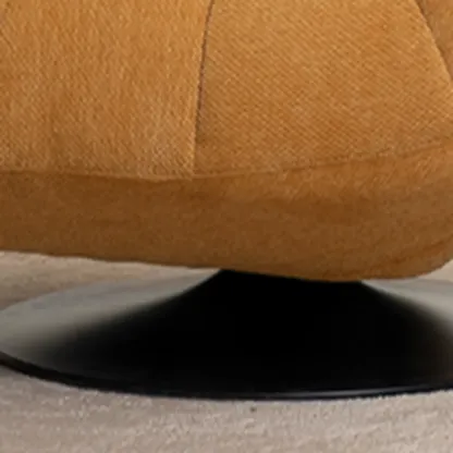 Yellow Trufted Chenille Fabric Swivel Accent Chair Image - 9