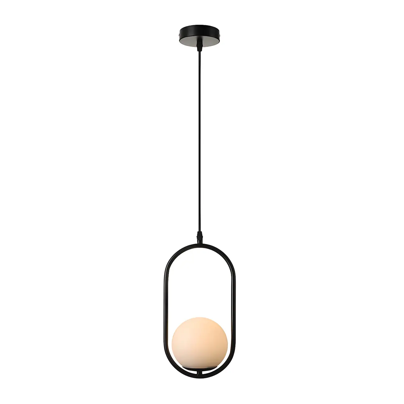 Globe Pendant Lighting Modern White Glass 1/2 Lights Black/Gold Hanging Ceiling Lamp for Bedroom Image - 4 | homeyfad