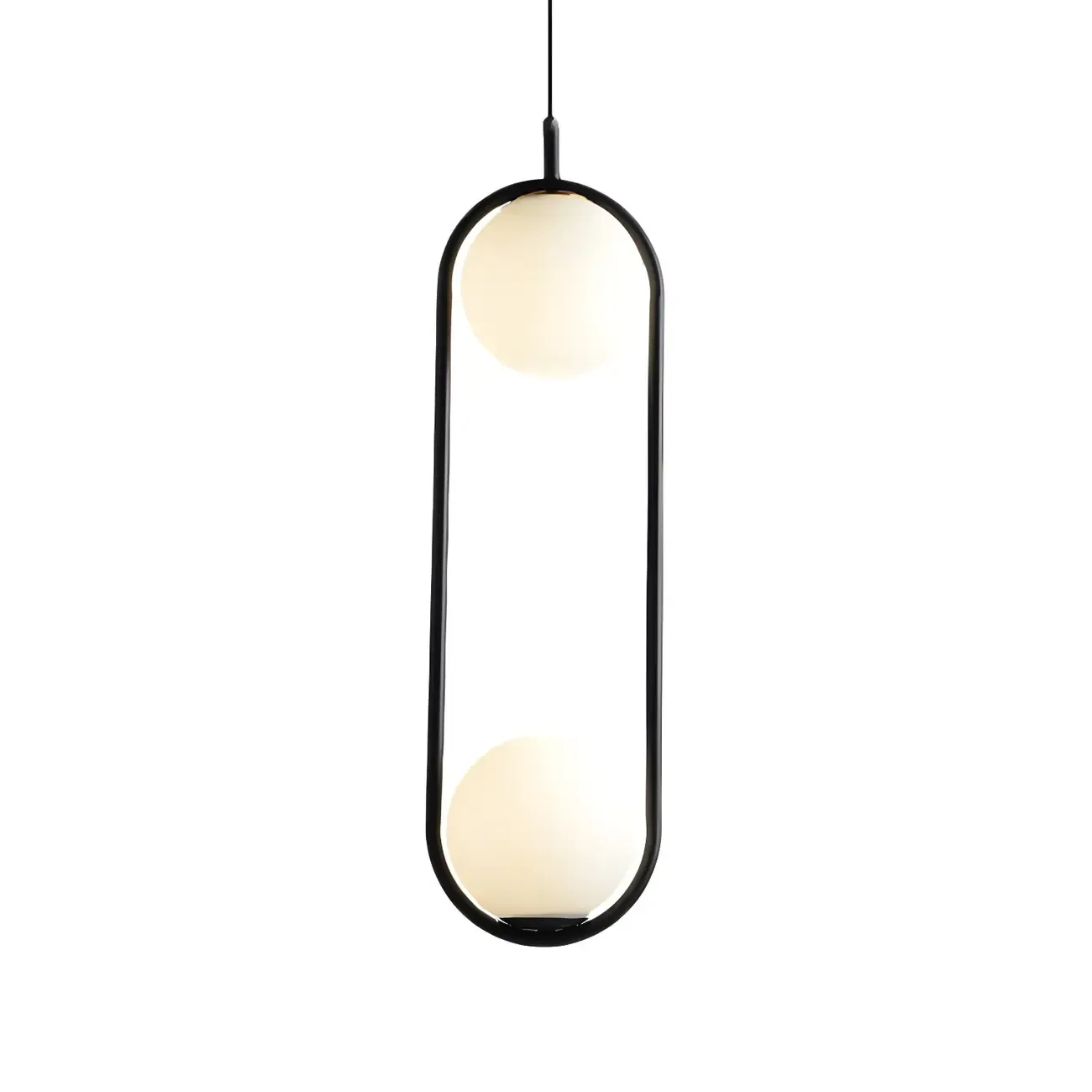 Globe Pendant Lighting Modern White Glass 1/2 Lights Black/Gold Hanging Ceiling Lamp for Bedroom Image - 9