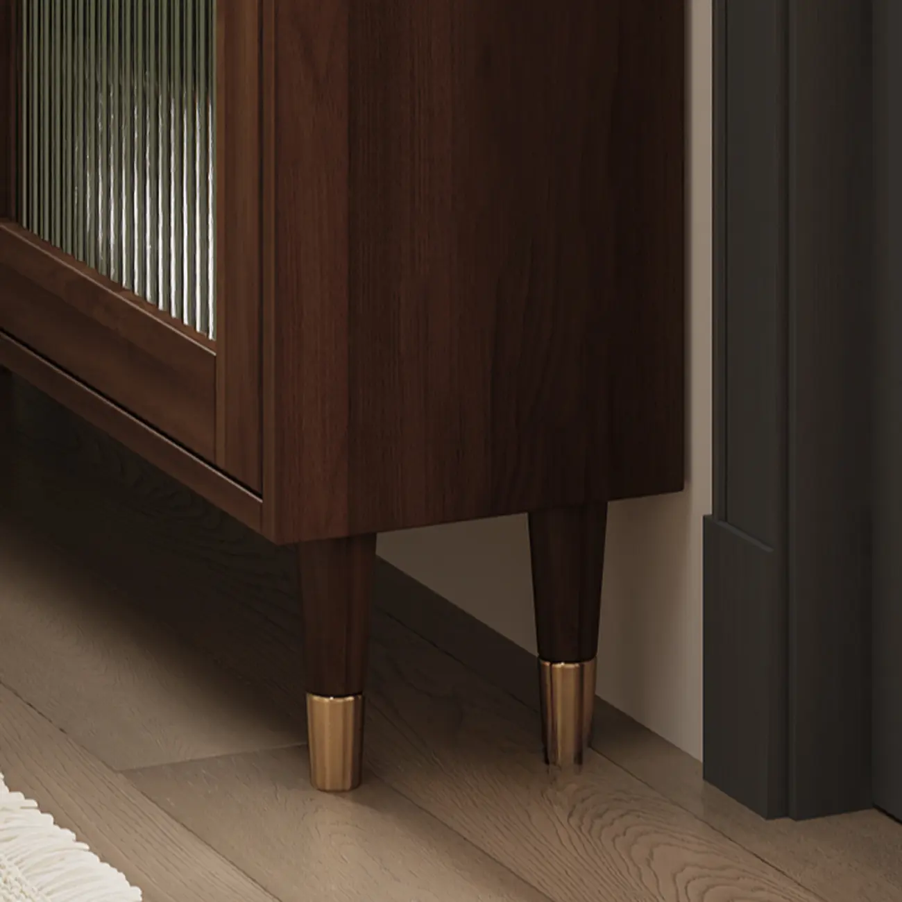 Modern Wood Buffet with Glass Doors and Shelves Image - 10 | homeyfad