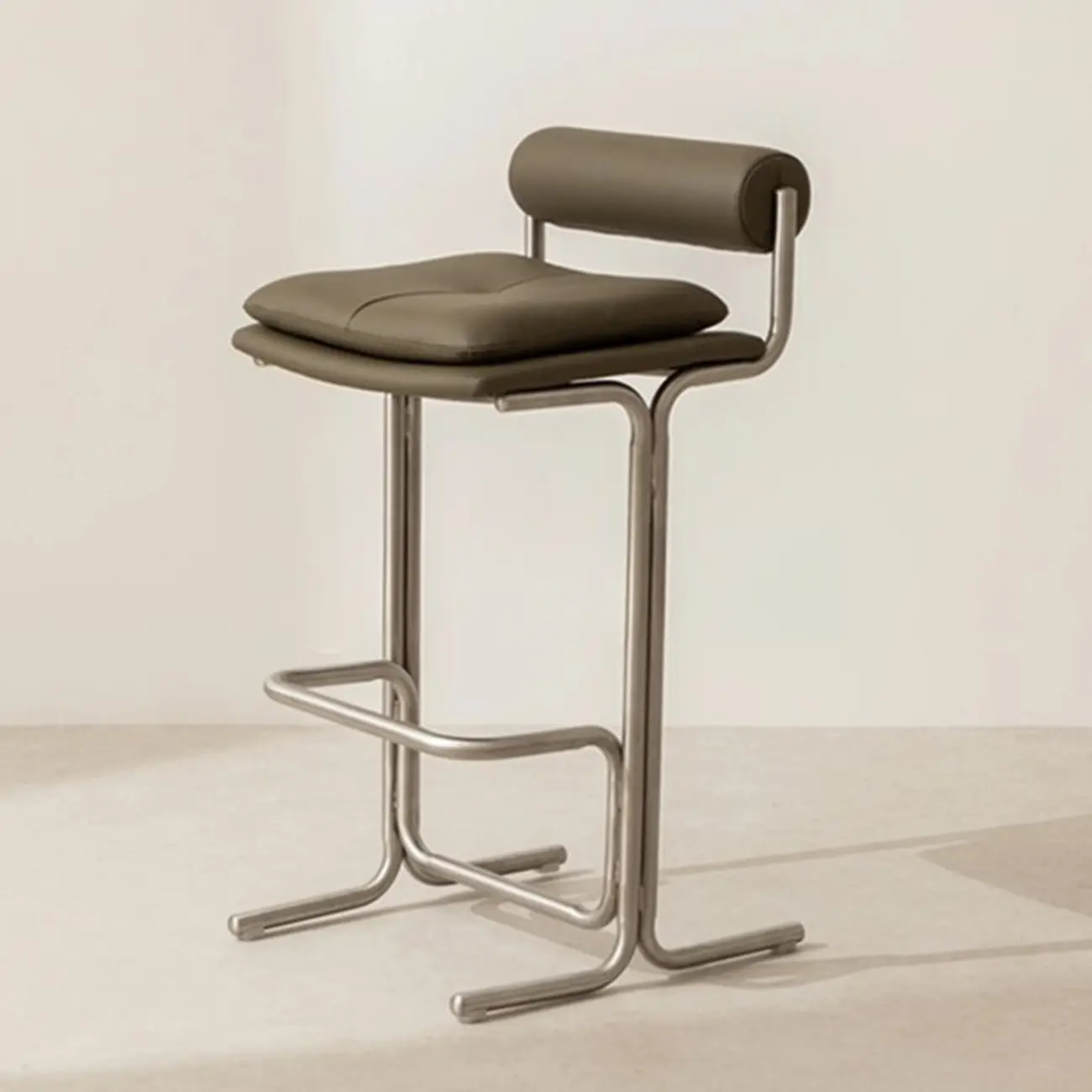 Minimalist Glam Tufted Padded Seat Metal Bar Stools Image - 1 | homeyfad