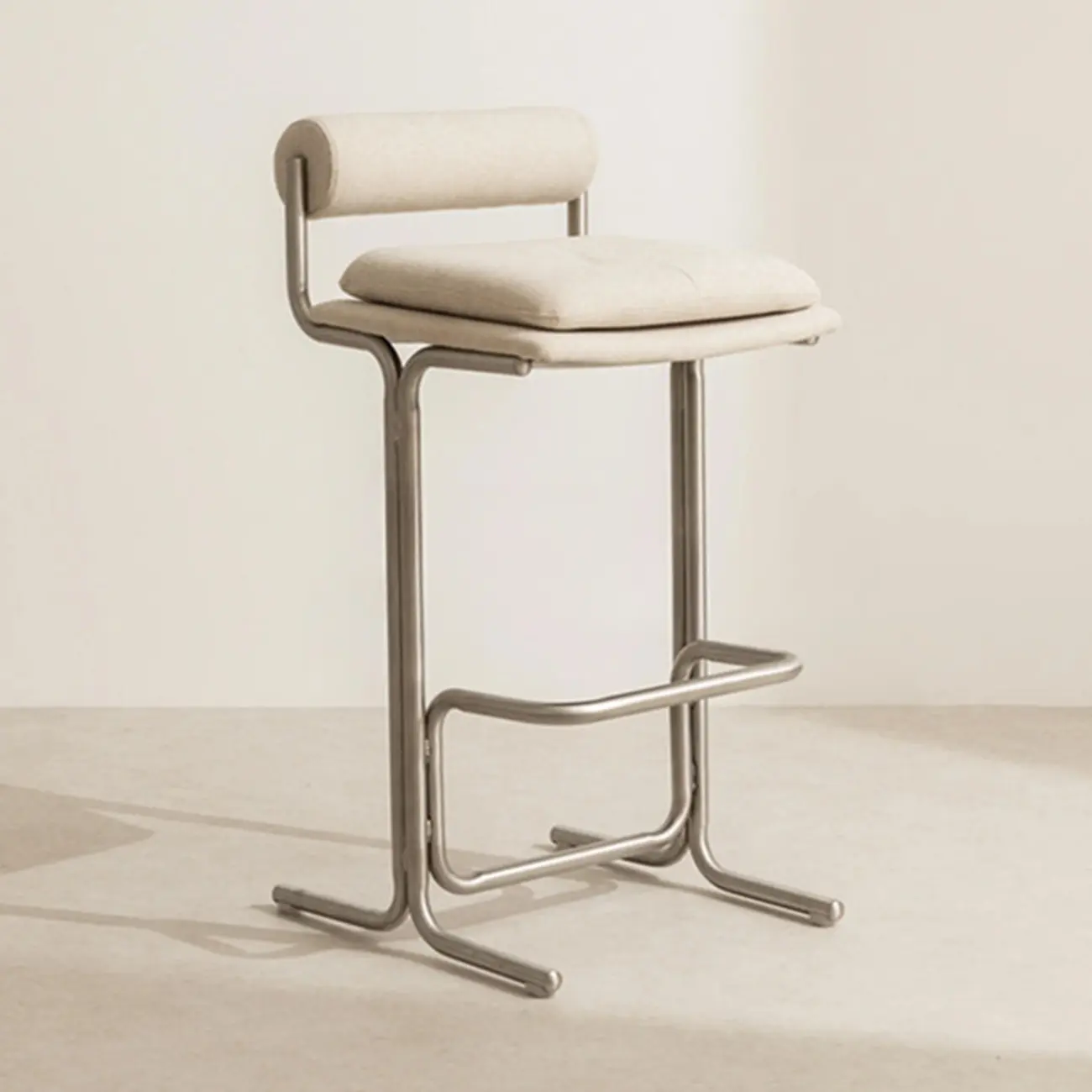 Minimalist Glam Tufted Padded Seat Metal Bar Stools Image - 2 | homeyfad