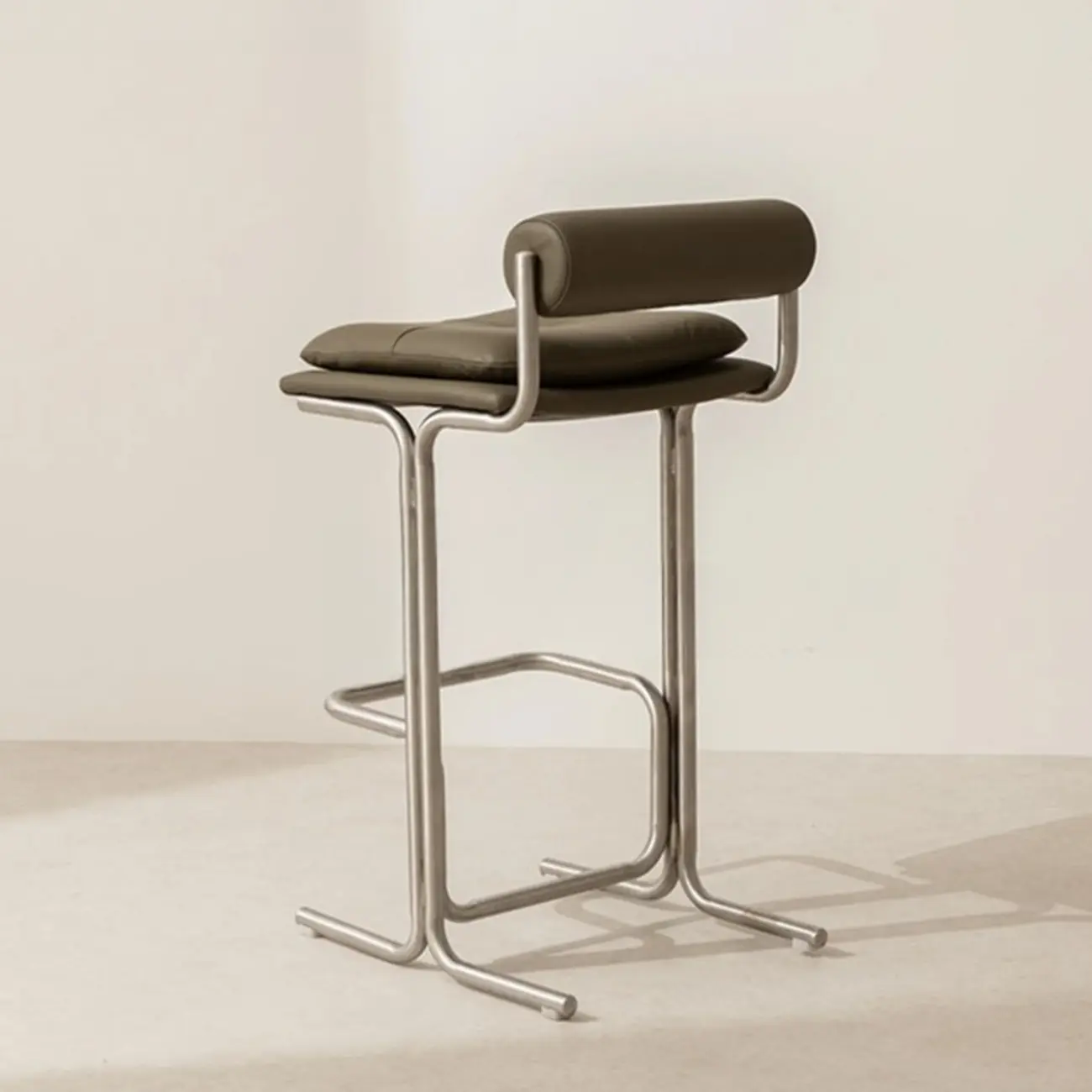 Minimalist Glam Tufted Padded Seat Metal Bar Stools Image - 3 | homeyfad